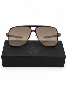 Vintage Frames Mens Aviator Sunglasses Brown Gradient Lenses